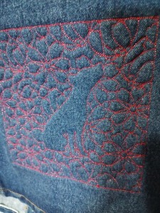 3XL "Watch L.A. " Denim Vest with Embroidered Quilted Basenji