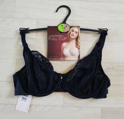 M&S DESSOUS Gr. 34B schwarz BÜGEL VOLLSCHALEN BH transparent