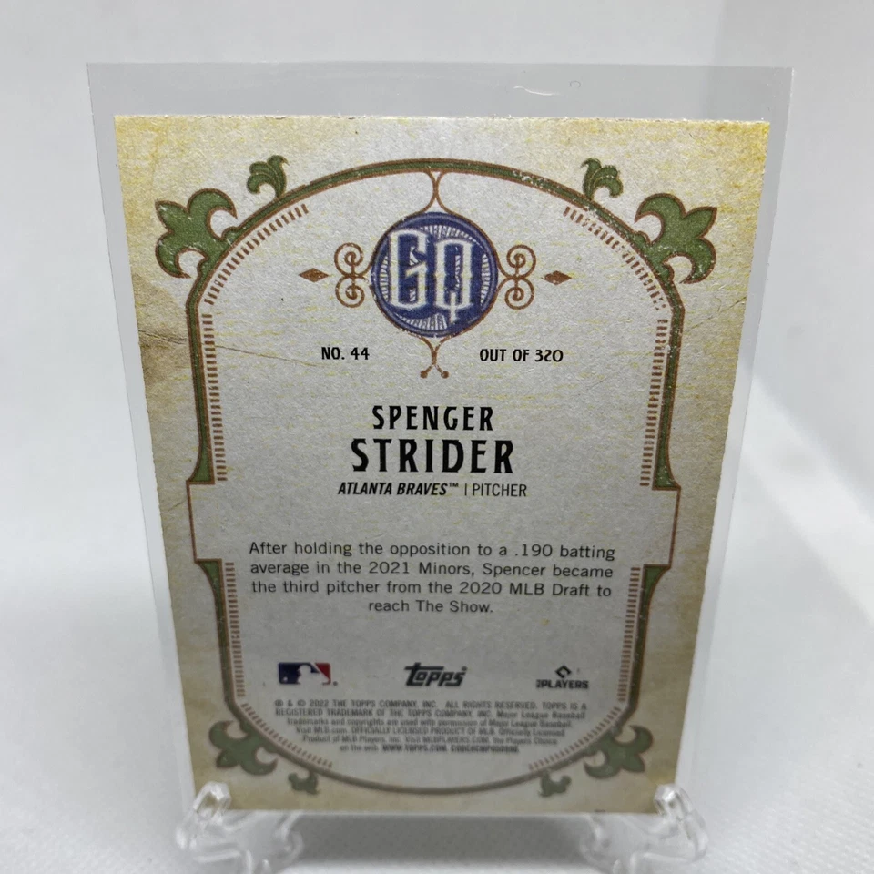 2022 SPENCER STRIDER TOPPS GYPSY QUEEN BASEBALL ROOKIE CARD RC #44 ATL BRAVES - Image 2 of 2