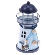 Mediterranean Ocean Lighthouse Ornaments Light Lanterns Candle Lighthouse Sha...