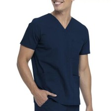 Scrubstar Core Essentials Unisex Medical Nurse Solid Color Navy Blue Scrub Top M