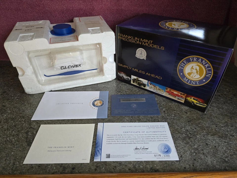 Franklin Mint 1932 Ford Deuce Coupe "ROCKIN' ROD" LE 1:24 FACTORY SEALED / L@@K! - Image 3 of 4