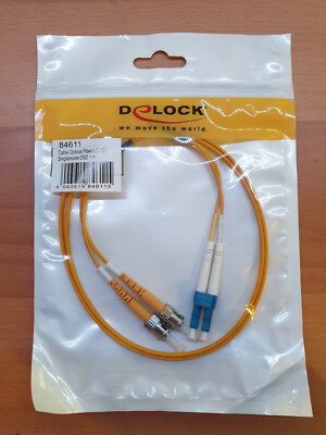 Delock Cable Optical Fiber LC/ST Singlemode OS2 1m 84611