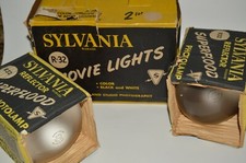 Vintage Old Sylvania Movie Lights w/ Movie Light Bar Use Original Boxes Rare