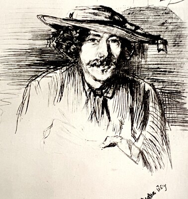 Portrait Of Whistler Etching Print 1922 James McNeill Whistler 1st State SmDwC2