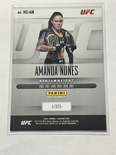 AMANDA NUNES 2021 Panini Instant UFC History of Champions 1/325 RARE - Picture 3 of 5