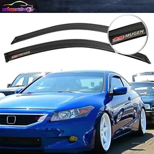 Fits 08-12 Honda Accord Coupe Window Visor Smoke Rain Guard Shade w/ 3D Mugen