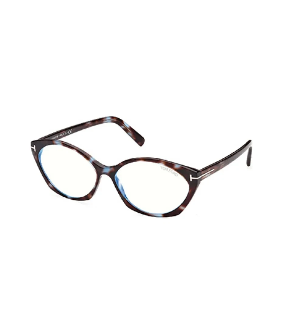 Tom Ford TF5811 B Havana 055 Plastic Eyeglasses Frame 58 14 140 Blue Blocking FT