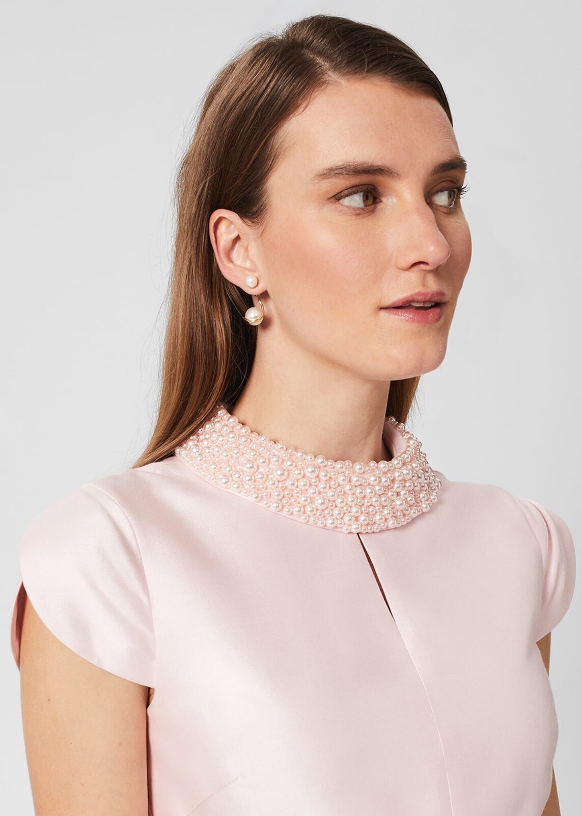 Brand New Hobbs Marcella Pale Pink Occasion Beaded Dress for Weddings