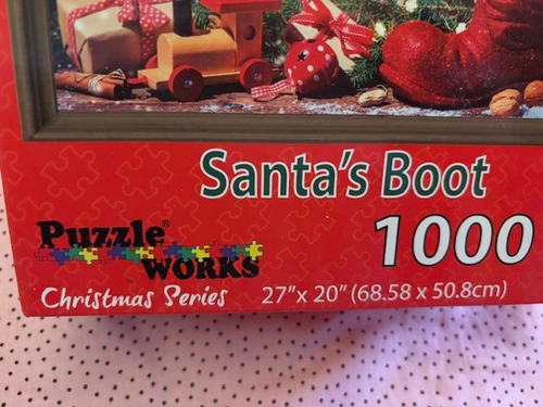 Puzzle Works Santa's Boot Puzzle 1000 Pieces 27" X 20" NEW SEALED - Picture 2 of 3