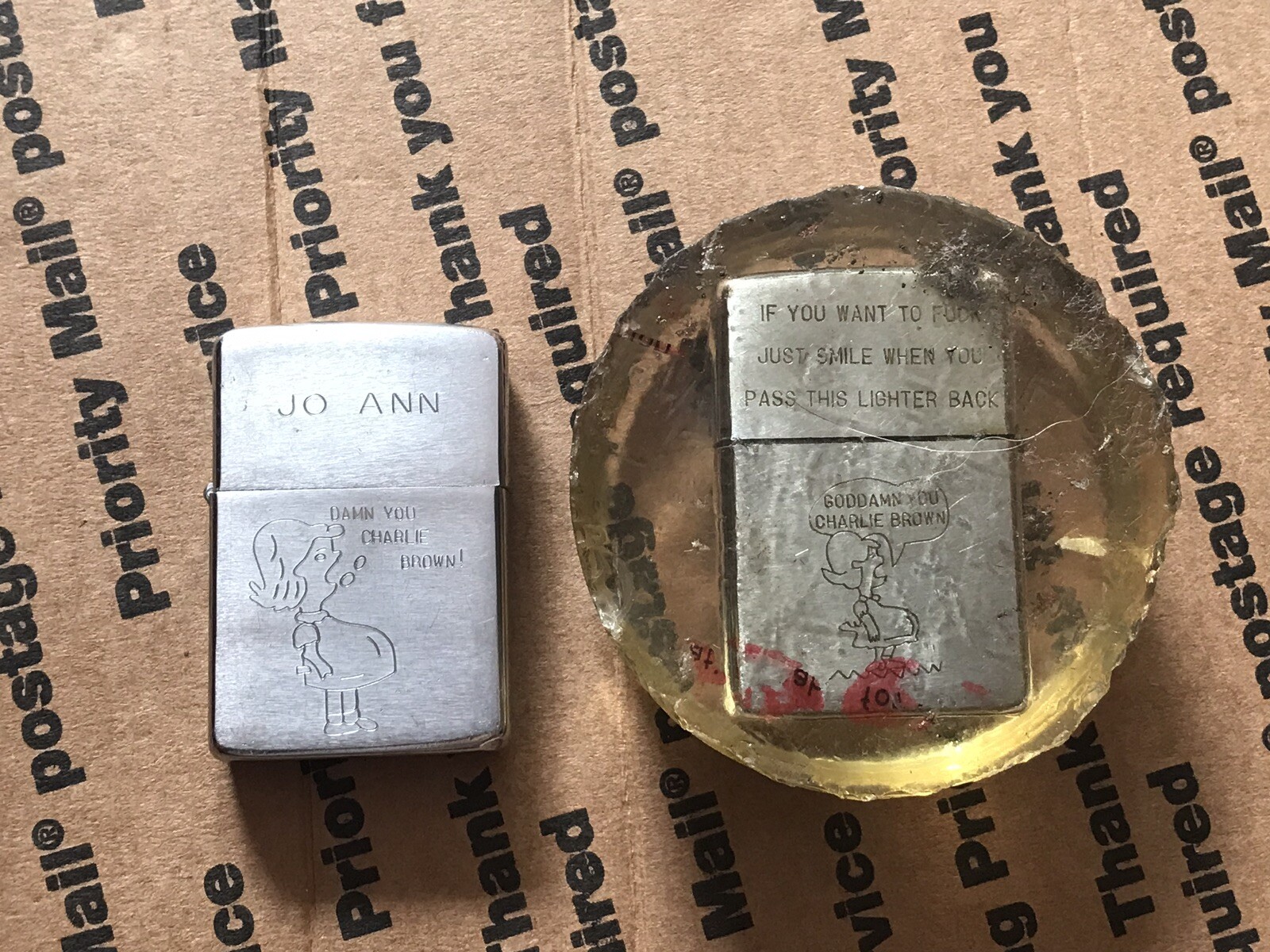 VintageRARE Zippo Lighter Vietnam WarEra ENGRAVED CHARLIE BROWN eBay