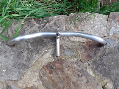 ANCIEN GUIDON VÉLO & potence PIVO aluminium, manchon cuir artisanal vintage EUR 49,00 - FR