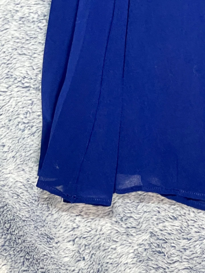 Sandro Mujer Rayas/Azul Sólido Plisado Falda Envolvente con Anillo en D Cinturón Talla 1 Foto 4 de 4