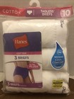Pack Of 3 Hanes Cotton Tagless Briefs Panties 3Xl/10 Wicking Cool Comfort Fabric
