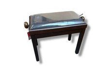 Stagg Adjustable Piano Bench Matt Walnut with Black Top