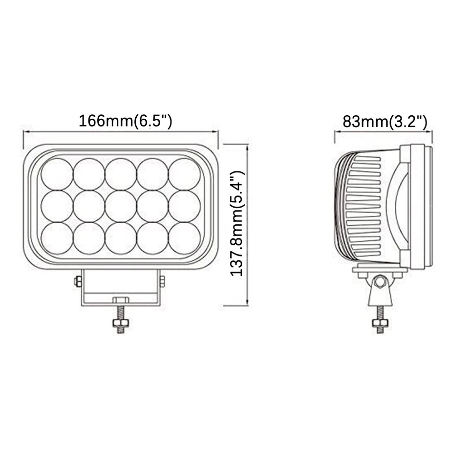 2PCS 4x6" LED Combo Headlights, 3000K Amber - Ideal for Tractors & Off-Road Use - Imagem 2 de 4