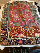 HP DESIGNS XL Needlepoint Rug Canvas Partially Completed 66  x 47.5  
