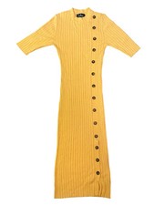 Lulu’s MIDI Knit Dress Yellow