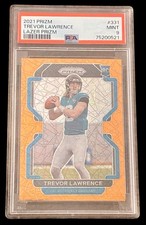 Trevor Lawrence 2021 Prizm Lazer Prizm #331 Rookie Card PSA 9. rookie card picture