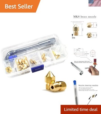 MK8 Nozzles 24 pcs 3D Printer Extruders Brass Nozzles 0.2mm, 0.4mm,0.6mm, 0.8...