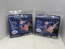 3x5 Ft American Flag w/ Grommets - United States Flag Lot Of 2 NIB