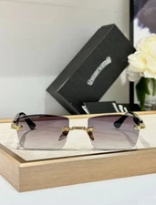 Chrome Hearts DEEP II Sunglasses Silver Rimless Square Luxury Street Style