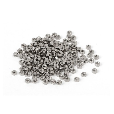 200PCS M1.4 x 1.5mm Nickel Plated External Hexagon Hex Nuts Fasteners DIN 934