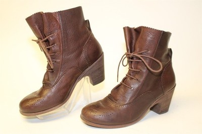 Argila by Pepe Monjo Spain Made Womens 9 39 Leather Lace Up Heeled Ankle Boots