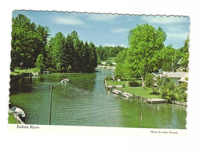 #ad Indian River part of northern Michigan#x27;s Inland Waterway VTG postcard UNP $5.95