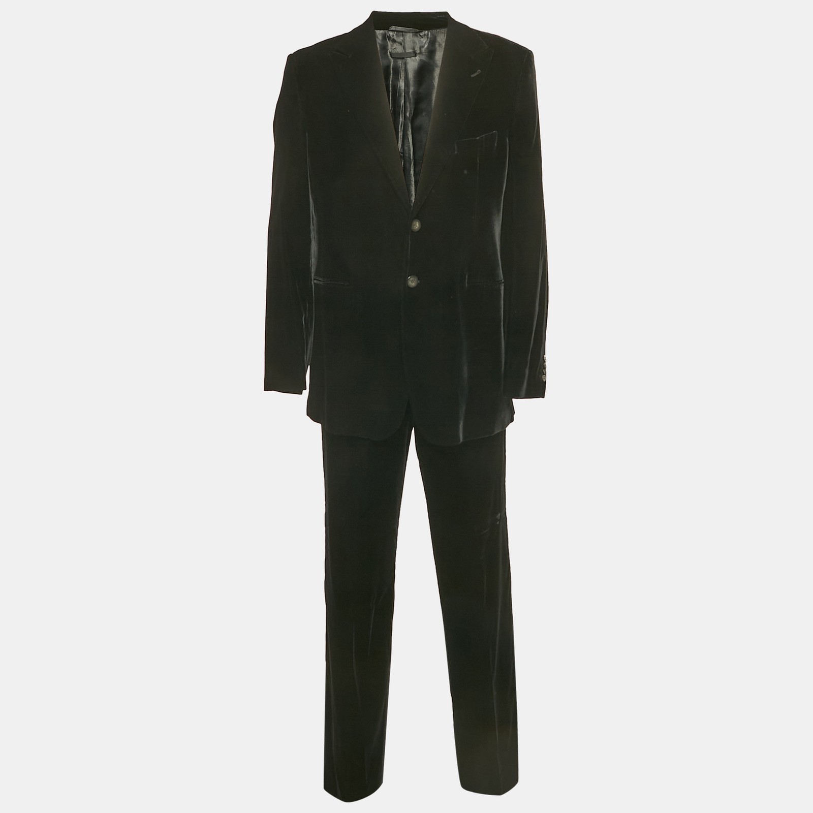 Giorgio Armani Vintage Black Velvet Pants Suit Size XXL XXXL
