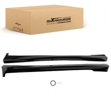 Body Kit Side Extension Panel for Infiniti Q50 14-23 Gloss Black ABS Skirt 2PC
