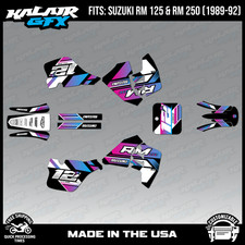 Graphics Kit for SUZUKI RM125 RM250 (1989-1992) Veneer Series-MAGENTA