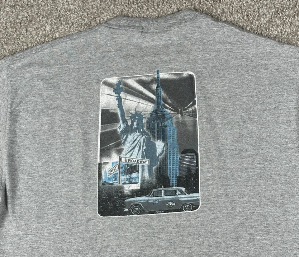 Camisa ESPN De Colección Para Hombres Extra Grande Gris Manga Corta New York City Skyline Años 90 Y2K Foto 2 de 4