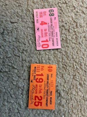 2 Lehigh Valley Transit Company passes from 1930s