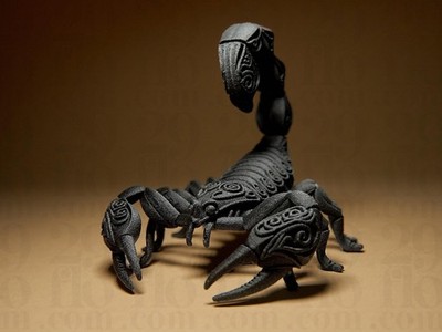 Designer Scorpion Sculpture | Schwarze Skorpionfigur im modernen 3D-Design |