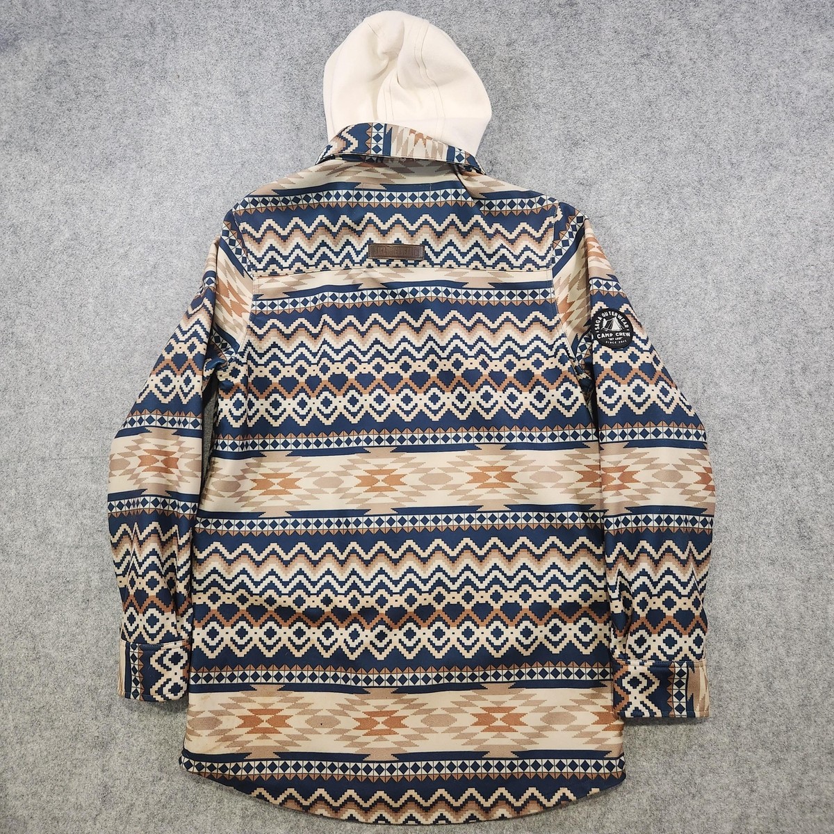 sagaouterwear スノーボードウェア Saga Outerwear Jacket Mens Medium Aztec Print Hooded Snowboard Ski