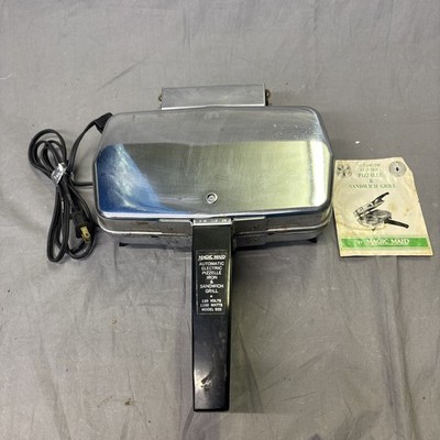Magic Maid Pizzelle Iron Sandwich Grill 920 Silver Fair Vintage 1100W Chrome