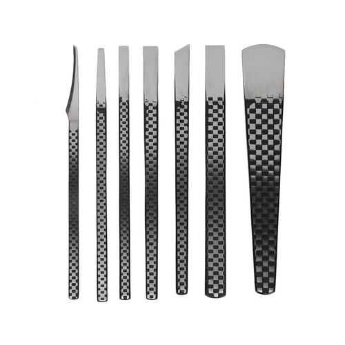 Set coltelli pedicure 7 pezzi acciaio inox modello reticolo professionale Exfolia HR6 - Foto 16 di 22