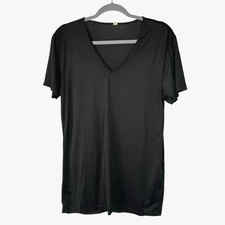 UNIQLO Men  s AIRism Mesh Sheer V Neck Tee T-shirt Lightweight Size Small Black