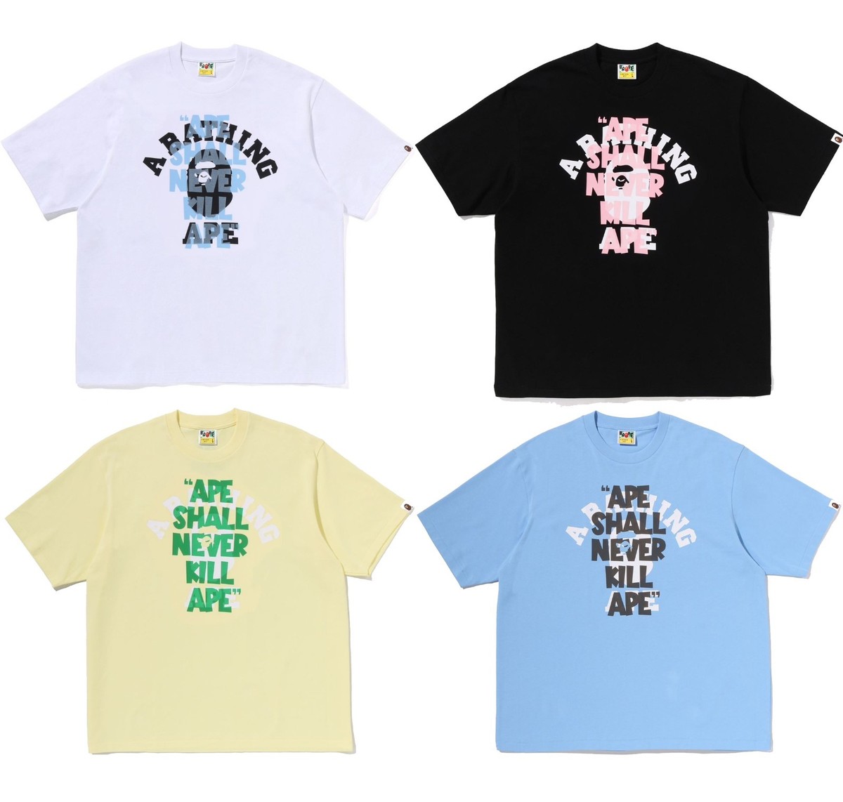 トップス A BAITING APE A BATHNIG APE Men's APE SHALL NEVER KILL APE COLLEGE RELAXED FIT