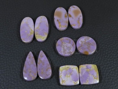 75 Karat Natürlicher Phosphosiderit Matched Pair Mix Cabachon Edelstein 05 Pa...
