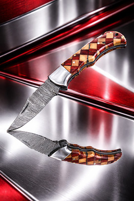 Premium Damascus Folding Pocket Knife Collector Tactical Outdoor