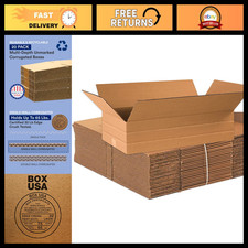 Multi-Depth Large Moving Boxes 24"x12"x6" - 20-Pack Corrugated Cardboard for Pac
