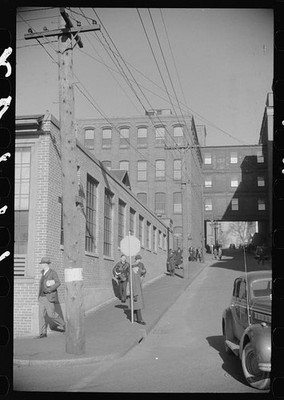 Photo:Providence Rhode Island Brown and Sharpe Employees Leaving 1940s