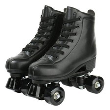 XUDREZ Double Row Adjustable Leather High-Top Roller Skates - Size 12 W  10.5 M