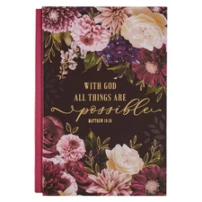 Christian Art Gifts LG Journal for Women with God All Things Possible Ma .. NEW