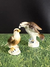 VTG Bone China Miniature Eagle Pair Birds Miniature Figurines Vintage