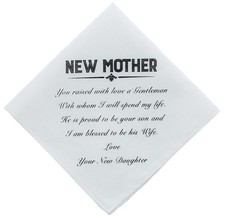 Father Of The Bride Wedding Handkerchief Gift From Daughter White Cotton