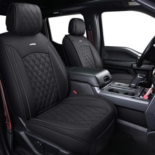 Full Set Car Seat Covers Faux Leather Waterproof Fit 2009-2026 Ford F150