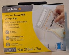 Medela Easy Pour Breastmilk Storage Bags 100 Count 7oz/210ml Disposable New